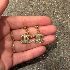 Cc gold and diamond Earrings